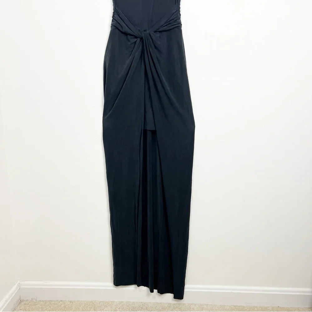 AllSaints Sami Cupro Knot Front Maxi Dress Size 0 in Black New All Saints - Picture 7 of 14
